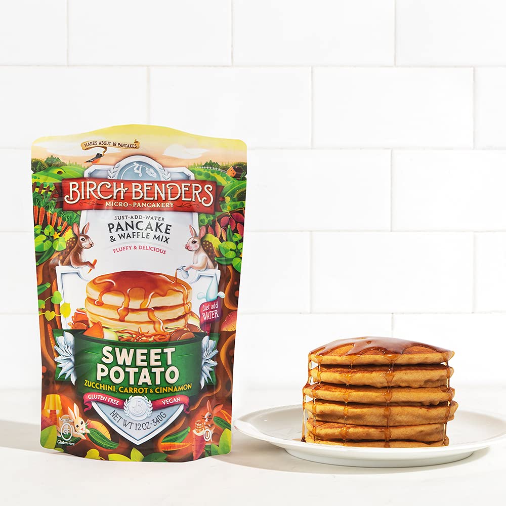 Birch Benders Sweet Potato Just-Add-Water Pancake & Waffle Mix, 3 Pack ( 12oz Each), 36 Oz