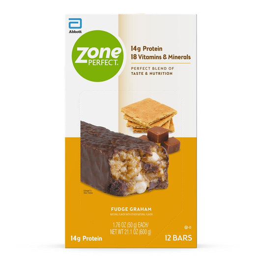 ZonePerfect Protein Bars, 18 vitamins & minerals, 14g protein, Nutritious Snack Bar, Fudge Graham, 36 Count
