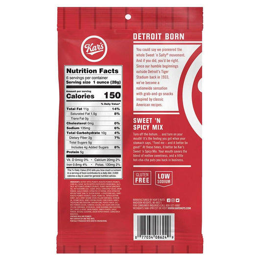 Kar’s Nuts Original Sweet ‘N Spicy Trail Mix, Gluten-Free Snacks, 72 Oz , Pack of 12