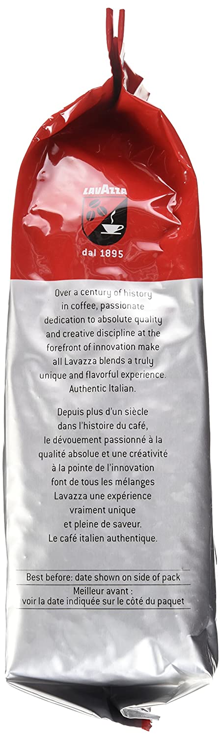 Lavazza Qualita Rossa, Italian Coffee Beans Expresso, 2.2lb ,Authentic Italian, Blended and roasted in Italy, gluten_free, Chocolaty flavor, Full body, intense aromas