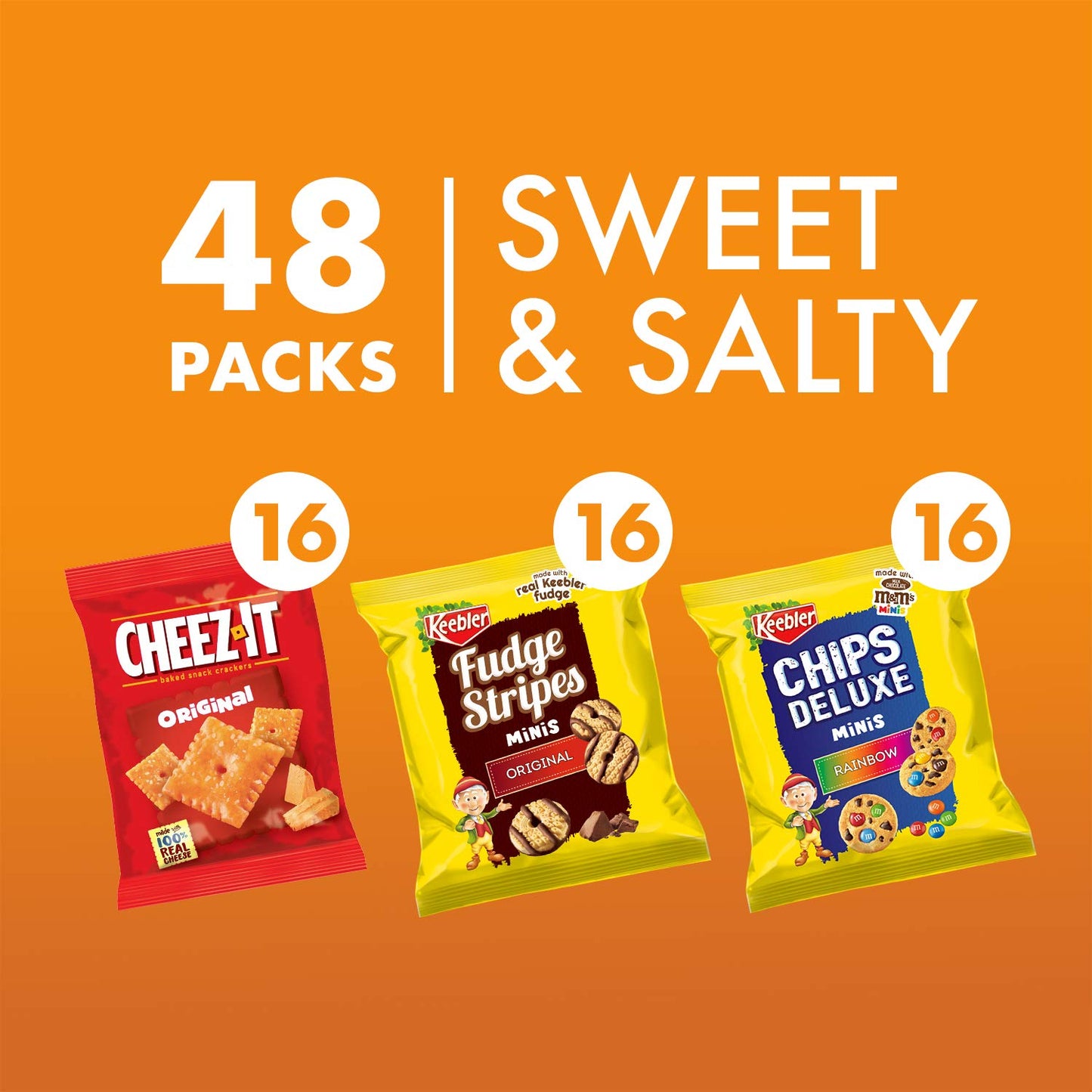 Keebler Variety Pack, Cheez-It, Mini Rainbow, Mini Fudge Stripes, 12 pack