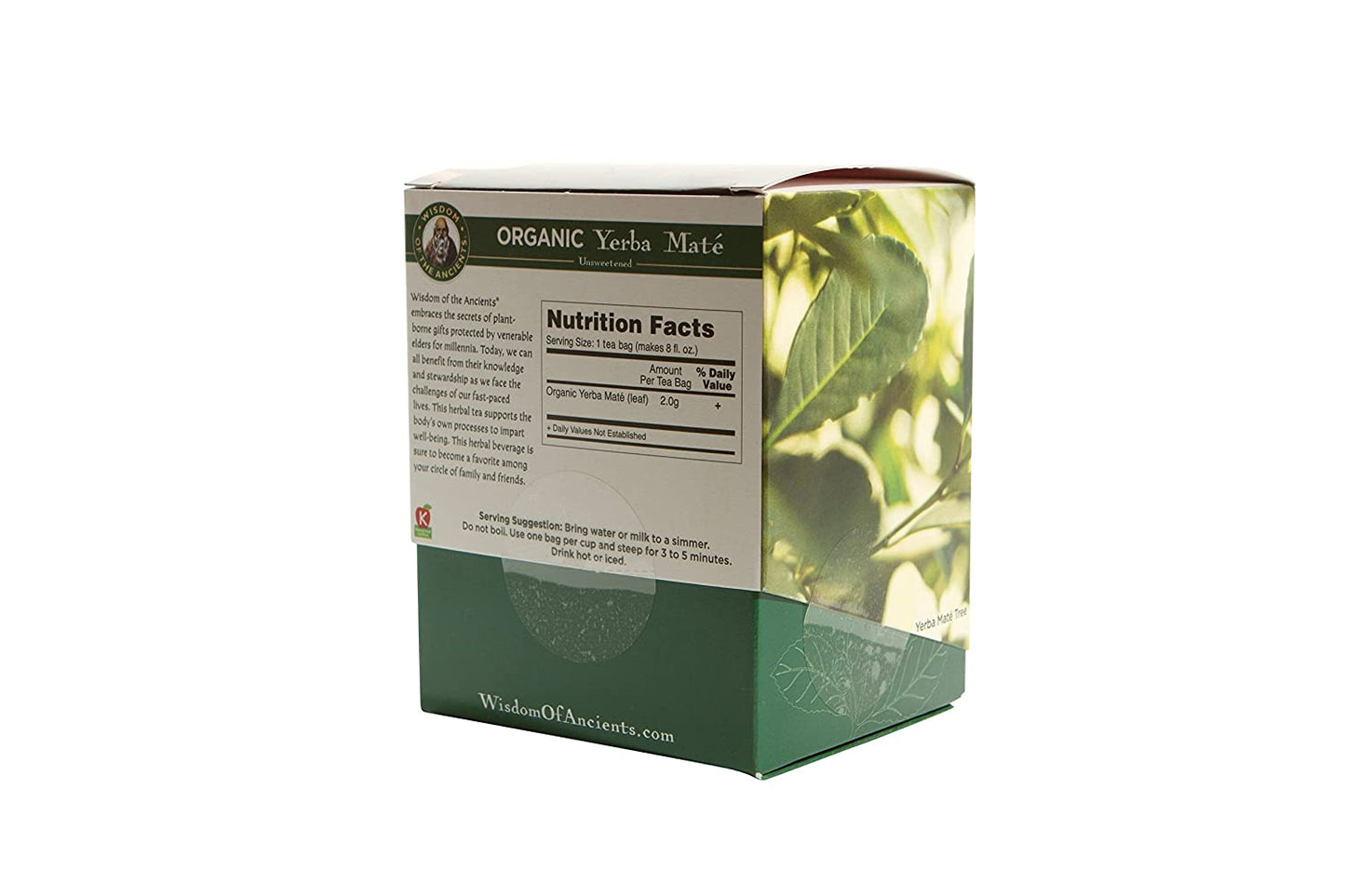 WISDOM OF THE ANCIENTS Organic Yerba Maté Tea Bags, 1oz