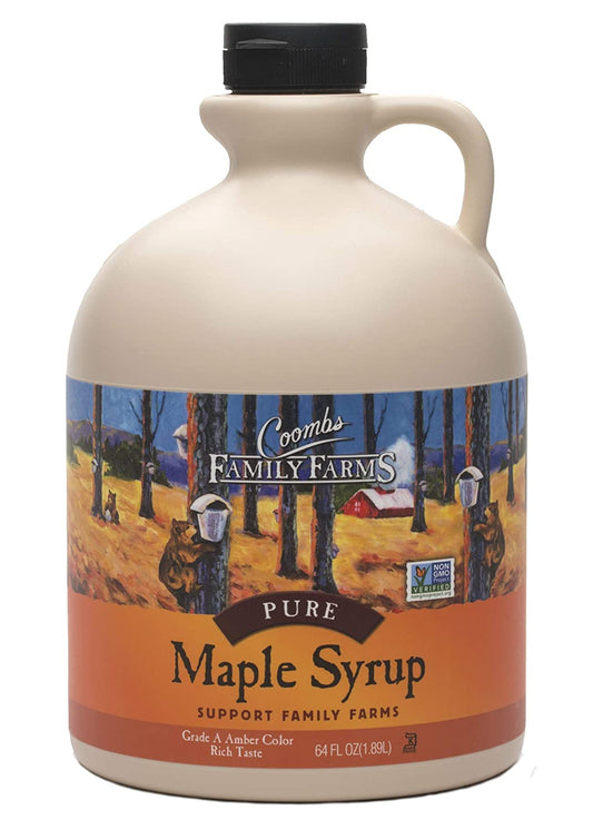 Coombs Family Farms Maple Syrup, Grade A Amber Color, Rich Taste, 64 Fl Oz