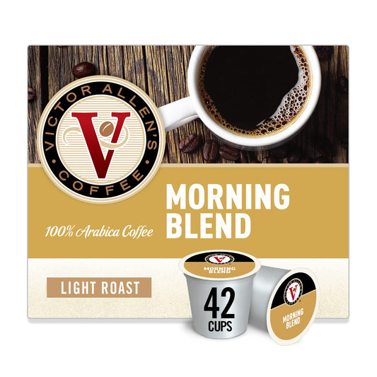 Victor Allen's Coffee K Cups, Morning Blend Single Light Roast Coffee, 42 Count, Keurig 2.0 Brewer Compatible
