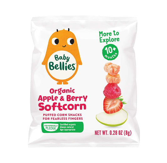 Baby Bellies Organic Apple & Berry Softcorn, 0.28 Ounce Bag (Pack of 7)