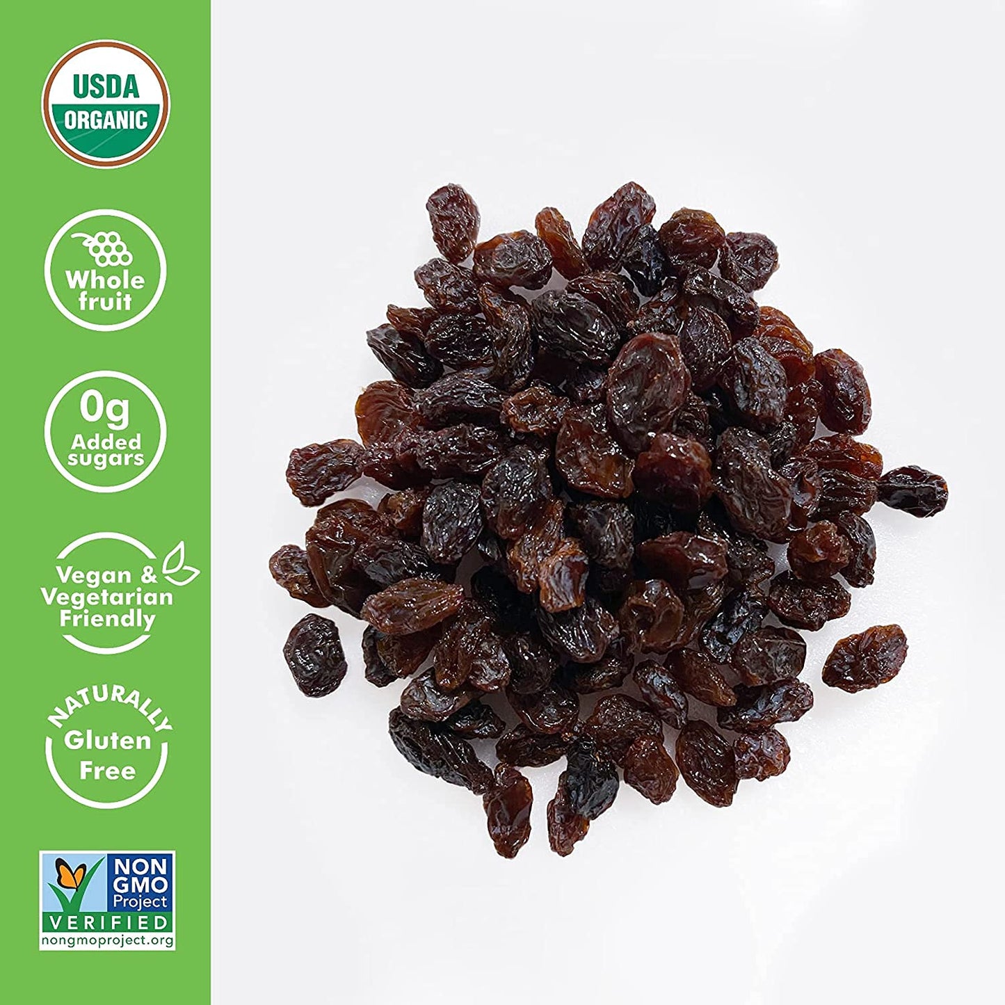 Sun-Maid - Organic California Raisins Snack - 32 Ounces - Pack of 2 - Whole Natural Dried Fruit - No Sugar Added - Naturally Gluten Free - Non-GMO - Vegan And Vegetarian Friendly