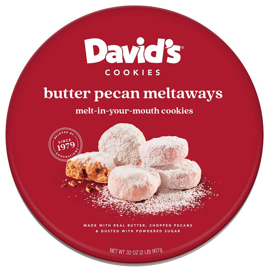 David’s Cookies Gourmet Cookies Butter Pecan Meltaway – 32oz Butter Cookies