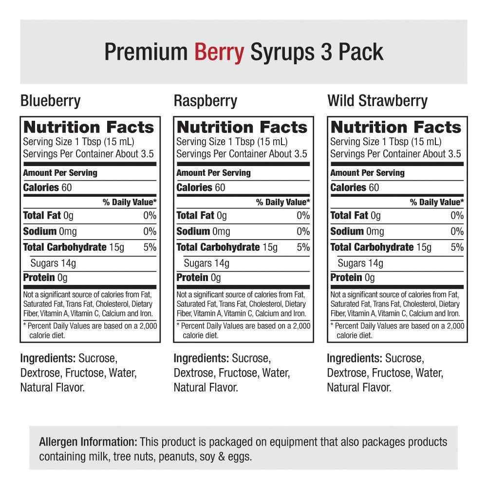 Amoretti Premium Syrups Berry 3 Pack (50ml)