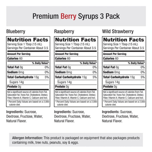Amoretti Premium Syrups Berry 3 Pack (50ml)