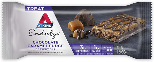 Atkins Endulge Treat Dessert Bar Chocolate Caramel, Fudge, 5 Count