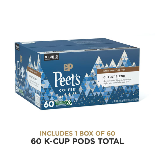 Peet's Coffee, Chalet Blend - Dark Roast Coffee - 60 K-Cup Pods for Keurig Brewers (1 Box of 60 K-Cup Pods)