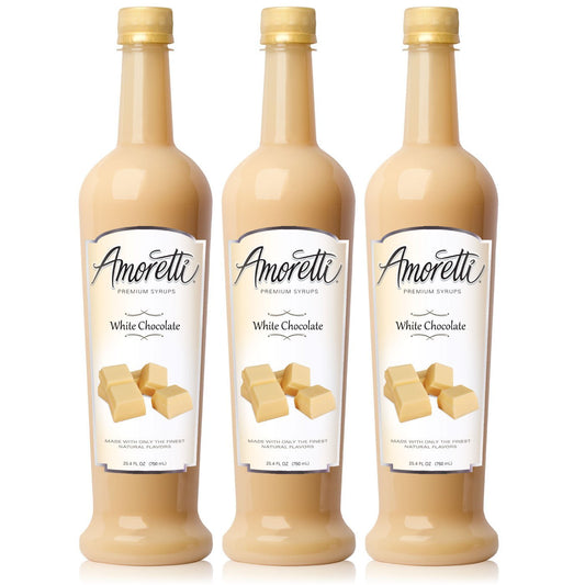 Amoretti Premium White Chocolate Syrup 750ml 3 Pack