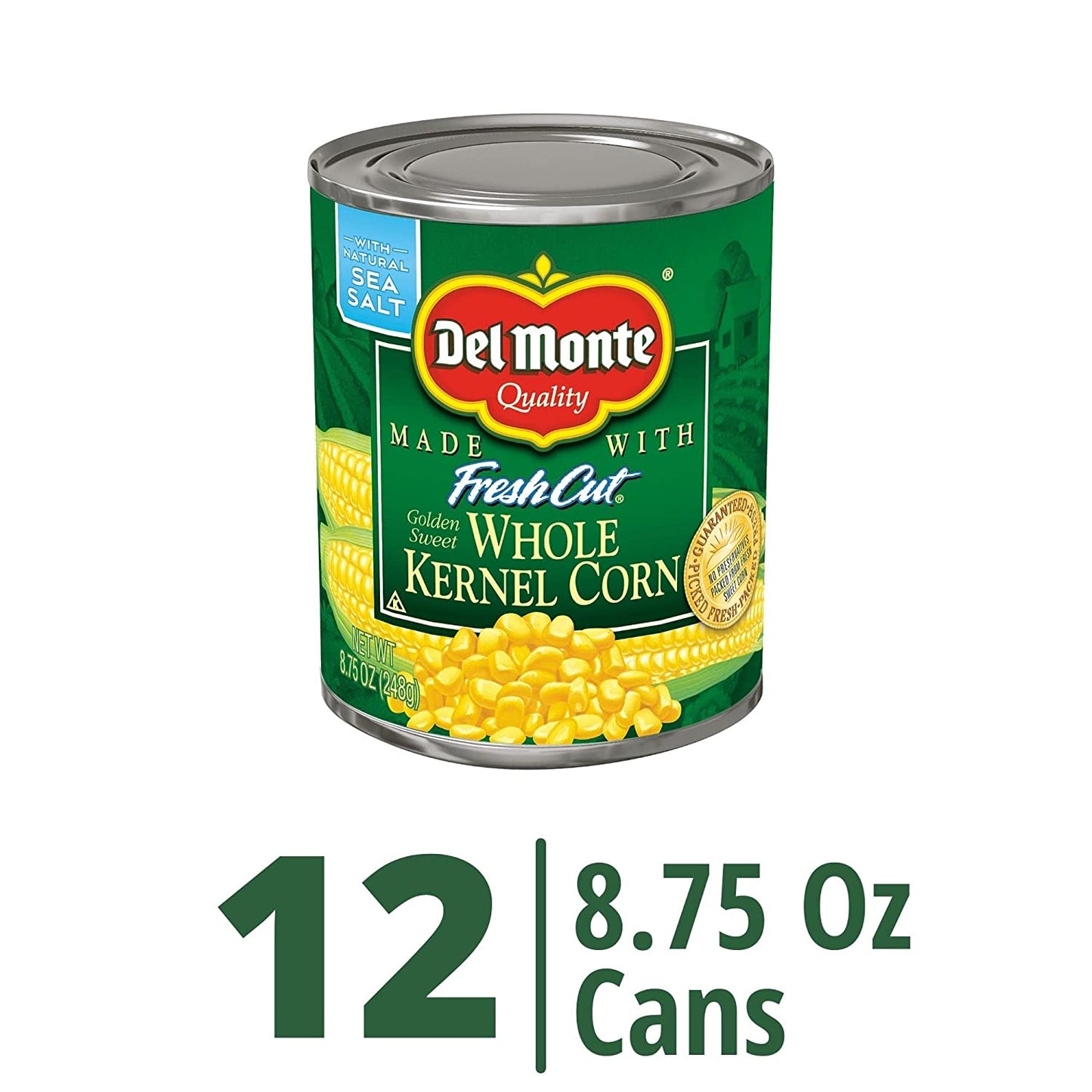 Del Monte Canned Fresh Cut Golden Sweet Whole Kernel Corn, 8.75-Ounce (Pack of 12)