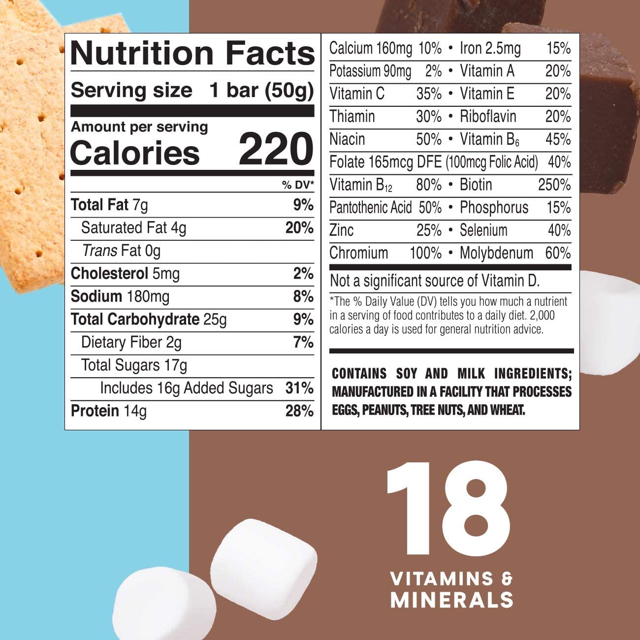 ZonePerfect Protein Bars, 18 vitamins & minerals, 14g protein, Nutritious Snack Bar, Fudge Graham, 5 Count