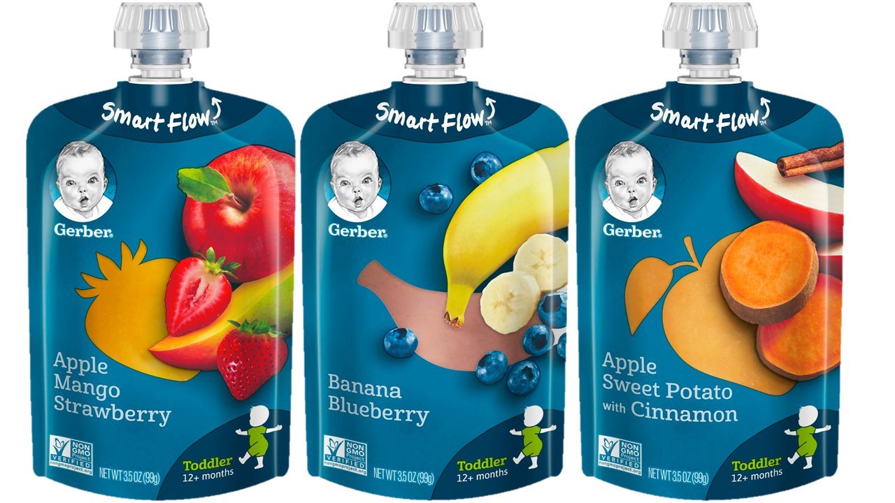 Gerber Baby Food Pouches, Toddler 12+ Months, Assorted Fruit