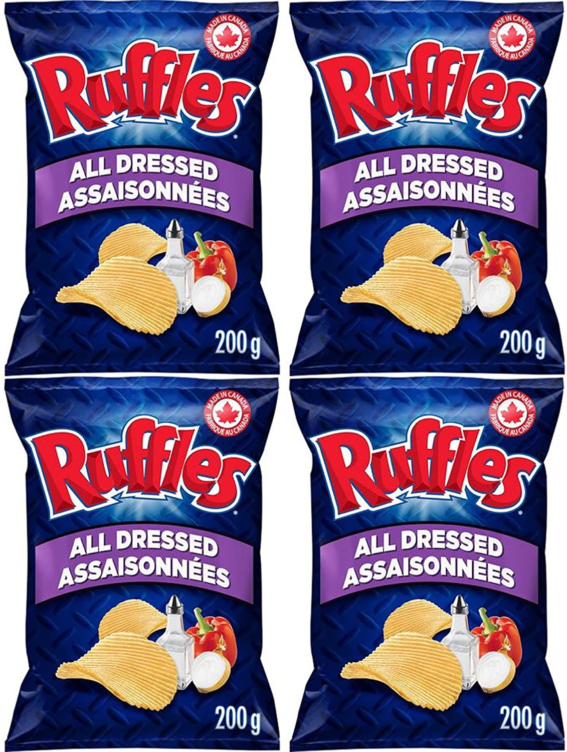 Ruffles All Dressed Chips 200G x 4 Bags + Free Tote (Tony & Annies) –  Pete's Grocery & Gourmet