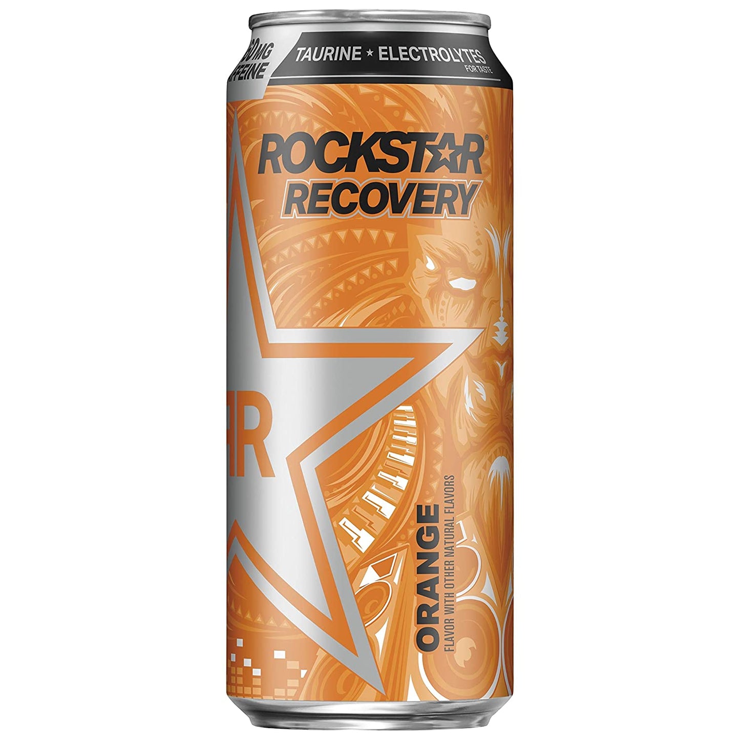 Rockstar Energy Drink with Caffeine Taurine and Electrolytes, Recovery Orange, 16 Fl OZ (Pack of 12)