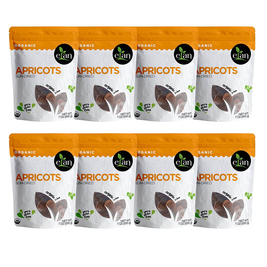 ELAN Organic Sun-Dried Apricots 8 Pack, 56.8 Oz, Non-GMO, Vegan, Gluten-Free