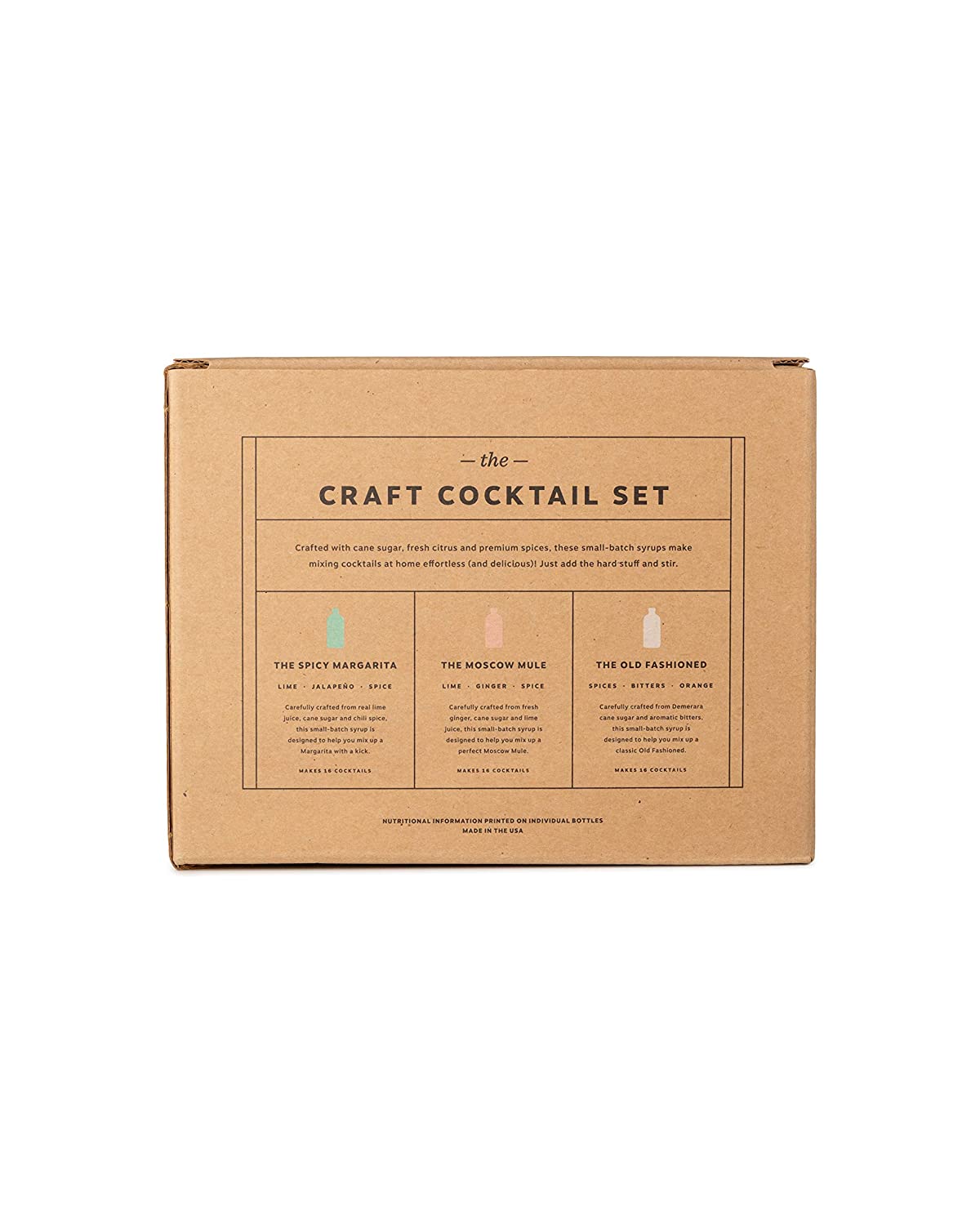 W&P Craft Cocktail Syrup Set, Old Fashioned, Moscow Mule, Spicy Margarita | Variety Pack, 8 Ounce Each, 3 Bottles | Cocktail Mixer, Handcrafted in Small Batches, Craft Cocktail, Bar Collection