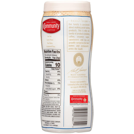 Community Coffee Lite Non-Dairy Powdered Coffee Creamer, 11 Ounce Canister (Pack of 6)