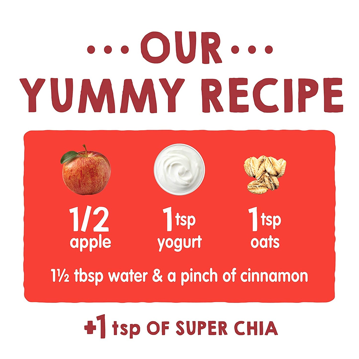 Happy Tot Organics Super Morning Stage 4, Apple Cinnamon, Yogurt, Oats + Super Chia, 4 Ounce Pouch (Pack of 8) packaging may vary