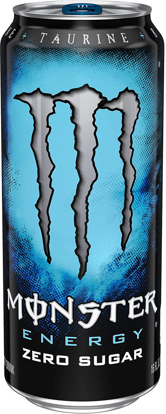 Monster Energy Zero Sugar, Low Calorie Energy Drink, 16 Ounce (Pack of 24)