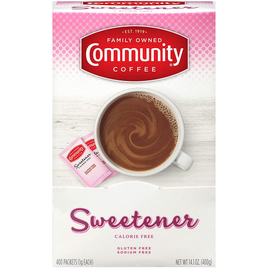 Community Coffee Pink Sweetener Packets, 400 Count (Pack of 2)