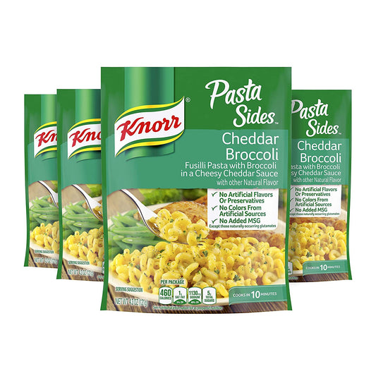 Knorr Pasta Side Dish, Cheddar Broccoli, 4.3 Ounce pack of 4