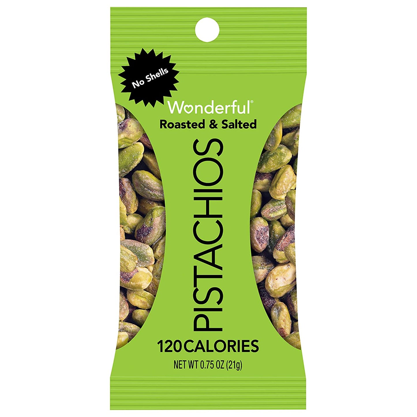 Wonderful Pistachios No Shells Roasted and Salted Nuts, 0.75 Ounce (Pack of 9)
