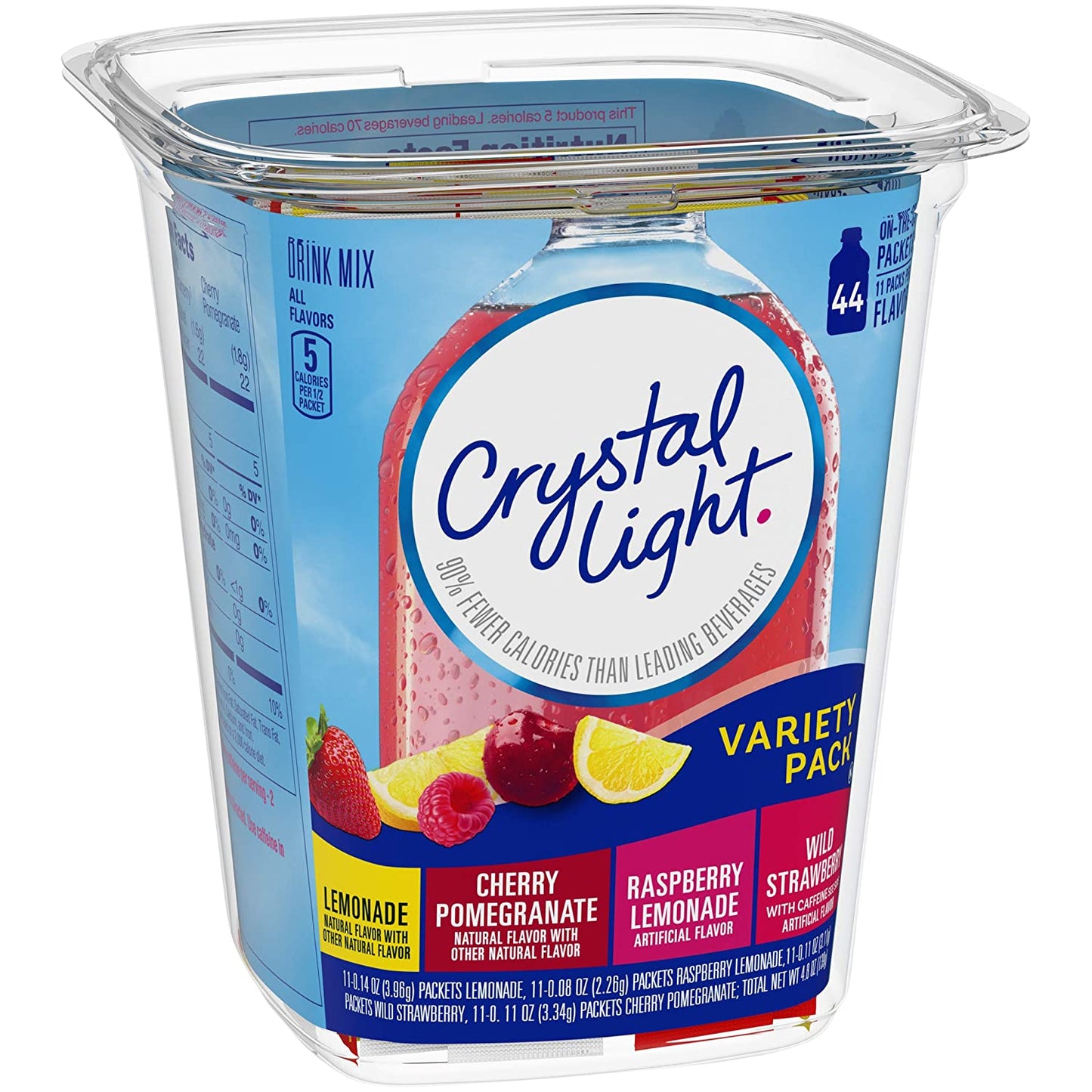 Crystal Light Sugar-Free Fruit Variety On-The-Go Powdered Drink Mix 44 Count