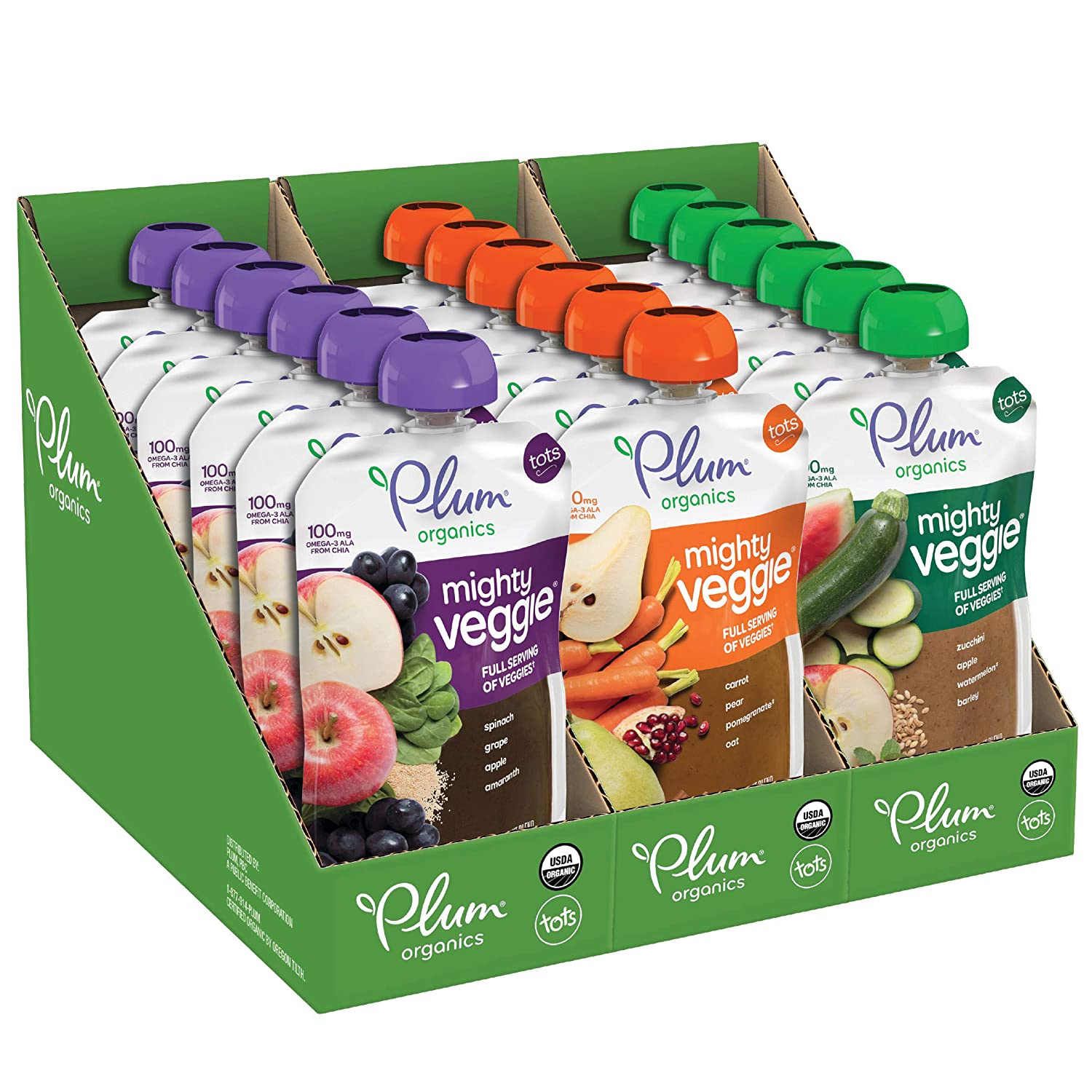 Plum Organics Baby Food Pouch Mighty Veggie Variety Pack