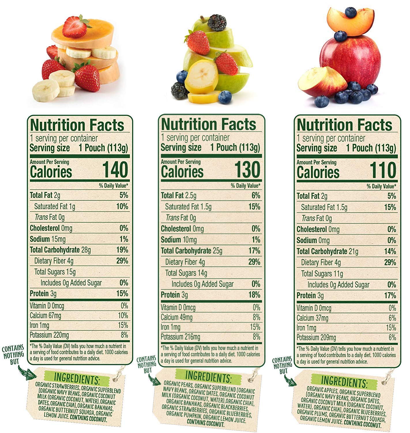Sprout Organic Baby Food, Stage 4 Toddler Pouches, Apple Blueberry Plum, Strawberry Banana Squash, Pear Berry Banana Variety Pack, 4 Oz (Pack of 18)