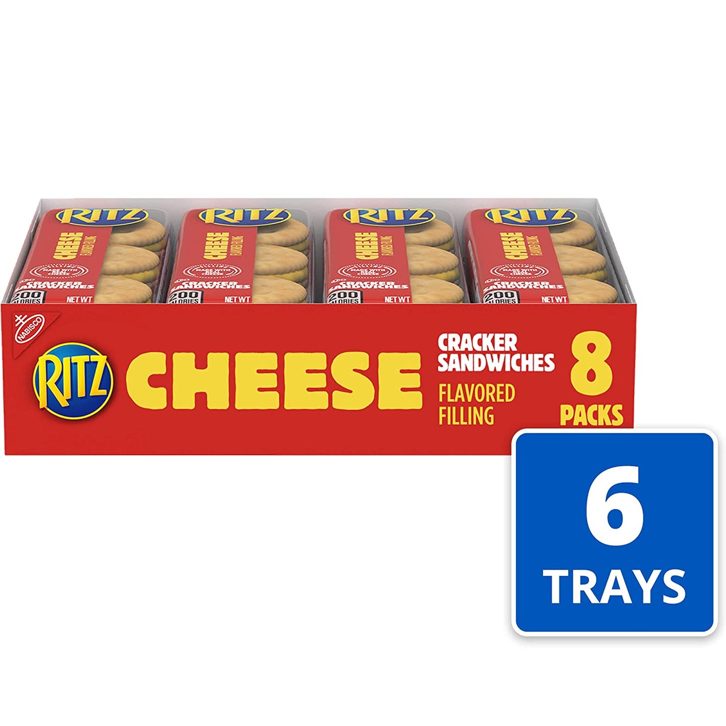 RITZ Cheese Sandwich Crackers, 48 Snack Packs (6 Boxes), 1.38 Ounce (Pack of 48)
