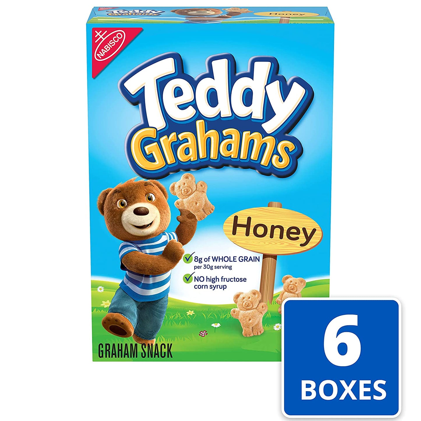Teddy Grahams Honey Graham Snacks, 6 - 10 Ounce Boxes (Pack of 6)