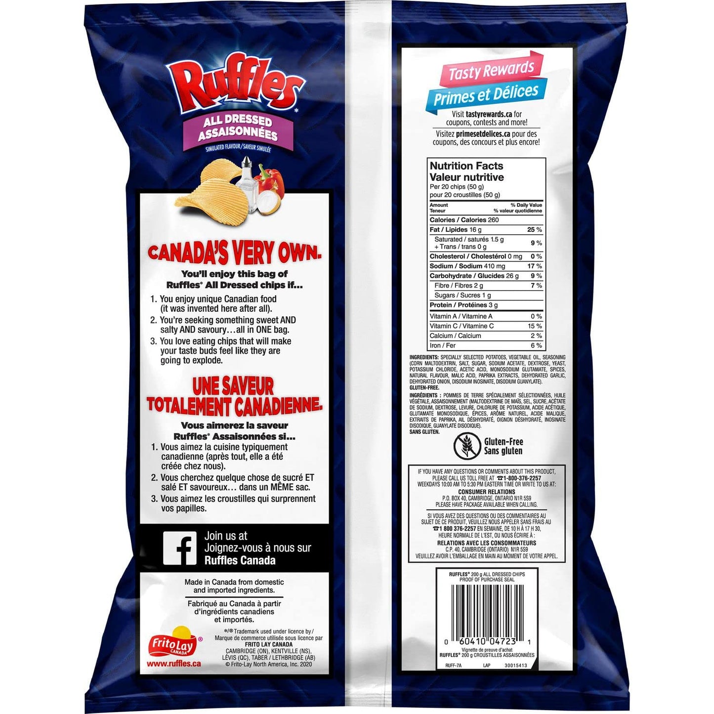 Ruffles All Dressed Chips 200G x 4 Bags + Free Tote (Tony & Annies)