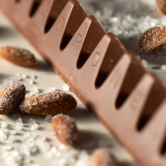 Toblerone Swiss Milk Chocolate with Salted Caramelized Almonds & Honey & Almond Nougat, Easter Chocolate, 20 - 3.52 oz Bars
