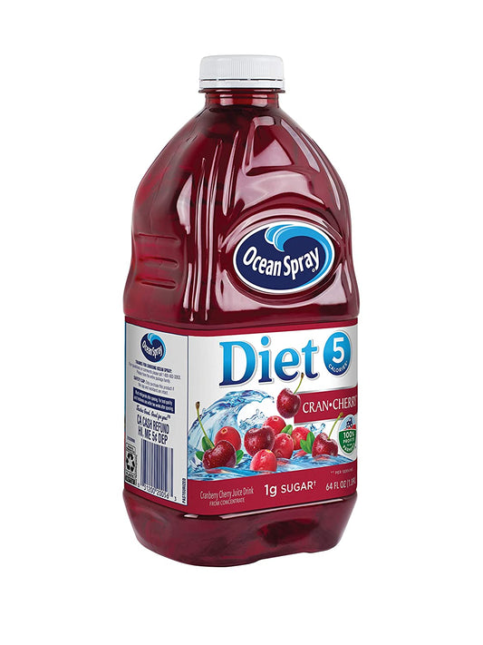 Ocean Spray Diet Cran-Cherry Juice Drink, 64 Ounce Bottles (Pack of 8)