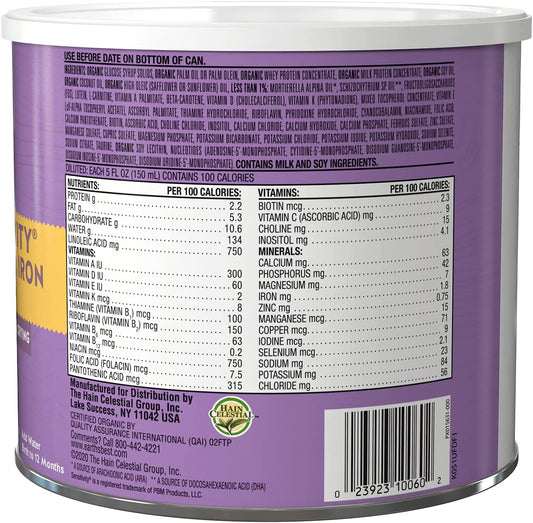 Earth's Best Organic Baby Formula, Low Lactose Sensitivity Infant Formula with Iron, Non-GMO, Omega-3 DHA and Omega-6 ARA, 21 oz