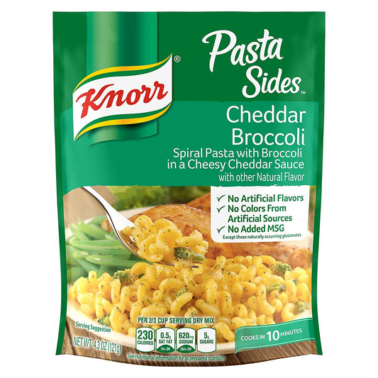 Knorr Pasta Side Dish, Cheddar Broccoli, 4.3 Ounce pack of 4