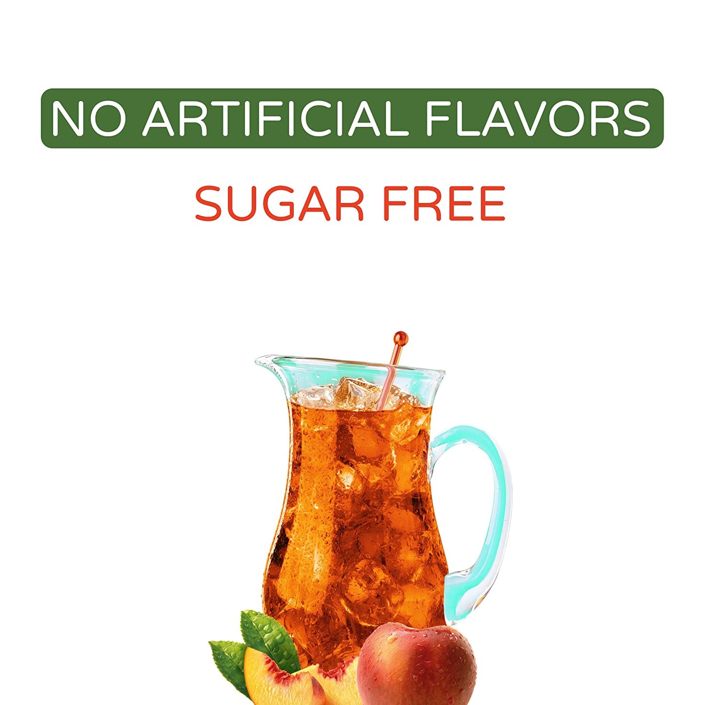 Crystal Light Sugar-Free Peach Iced Tea Low Calories Powdered Drink Mix 6 Count Pitcher Packets