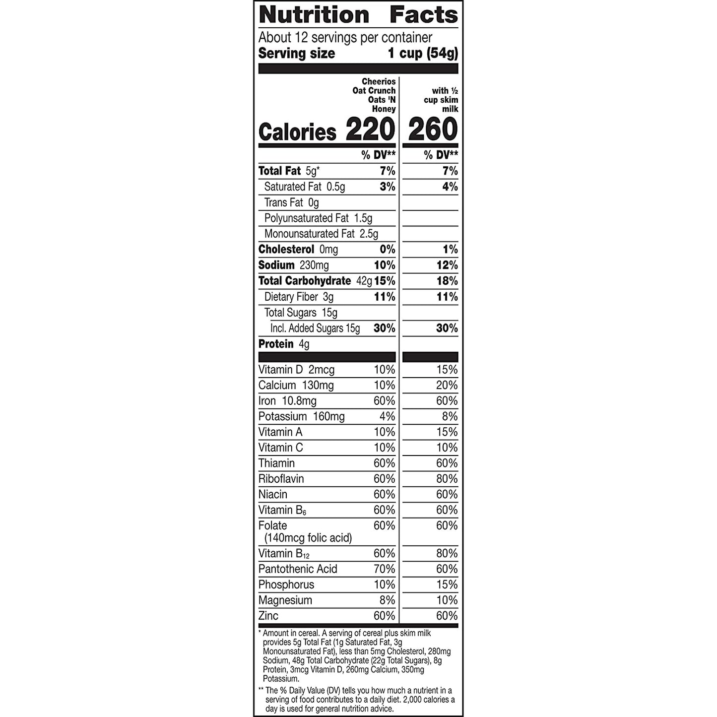 Cheerios Oat Crunch Oats & Honey Breakfast Cereal, 24 oz