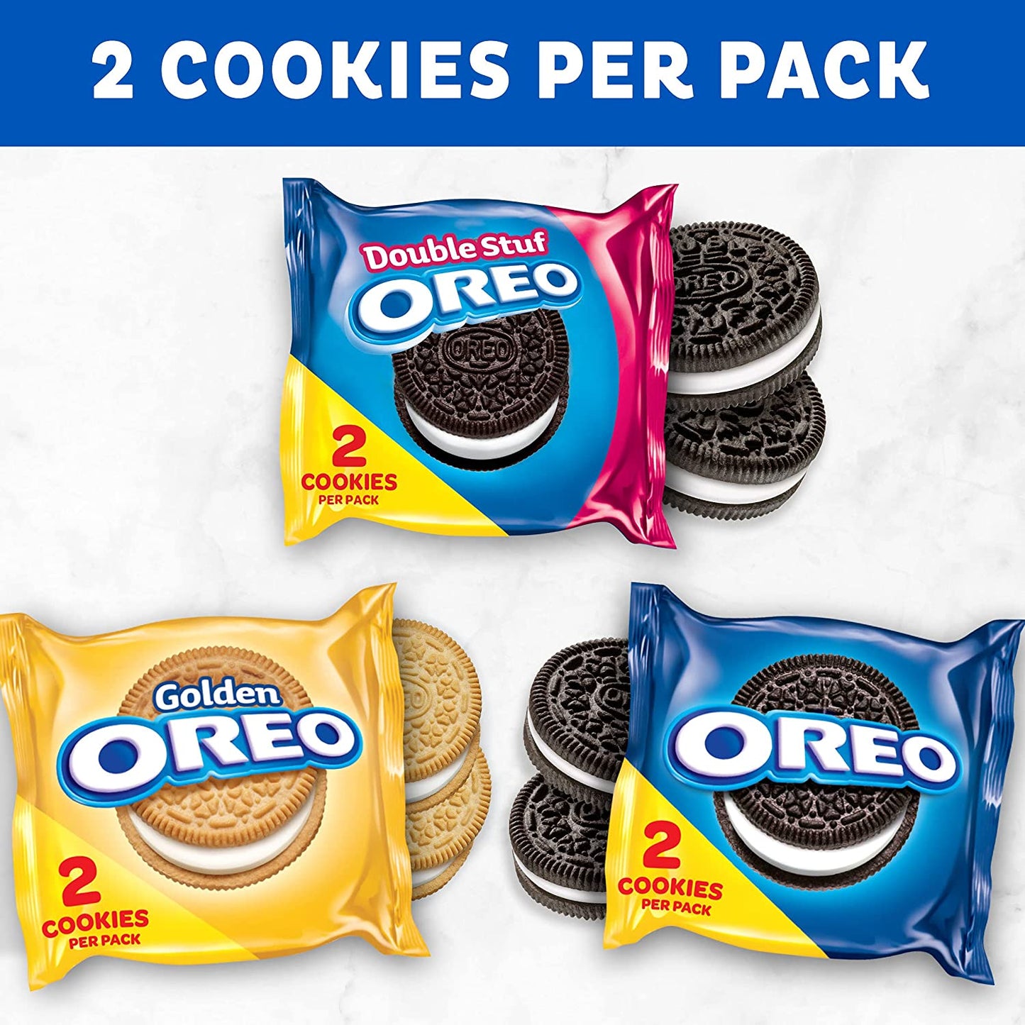 OREO Cookies Variety Pack, OREO Original, OREO Golden, OREO Double Stuf & OREO Thins, 56 Snack Packs
