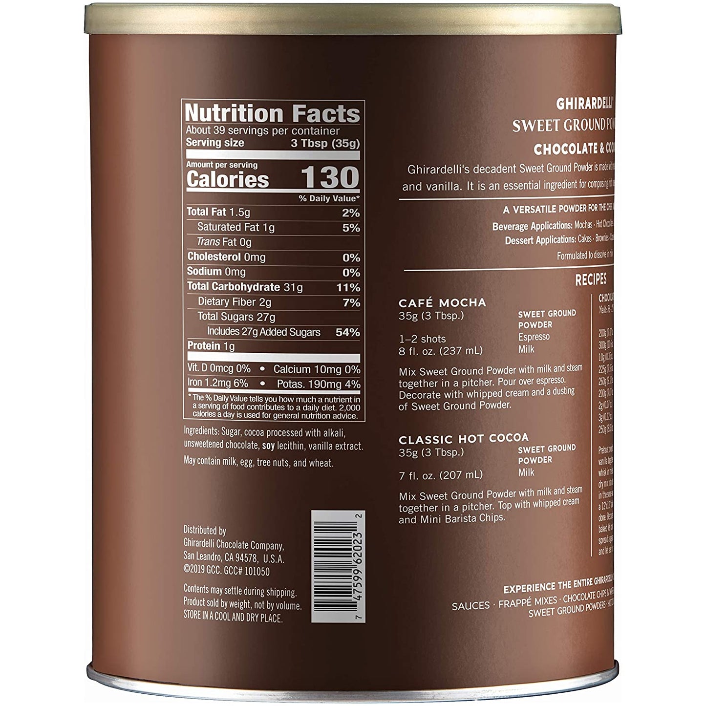 Ghirardelli Sweet Ground Chocolate and Cocoa | 3 lb. | Baking & Desserts