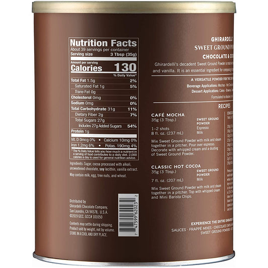 Ghirardelli Sweet Ground Chocolate and Cocoa | 3 lb. | Baking & Desserts