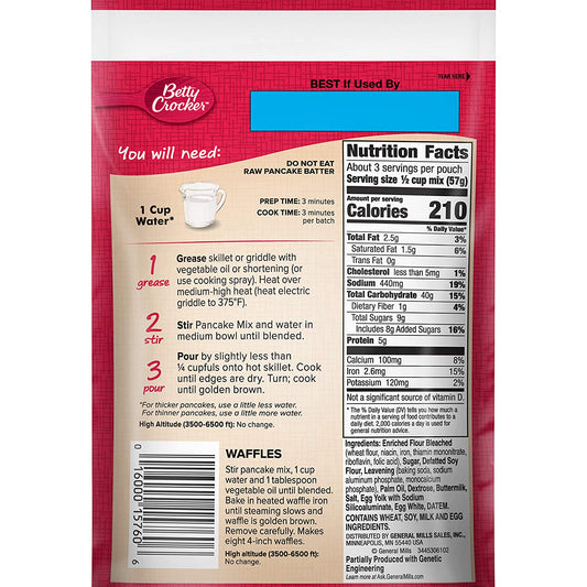 Betty Crocker Buttermilk Pancake Mix, 6.75 oz (Pack of 9)