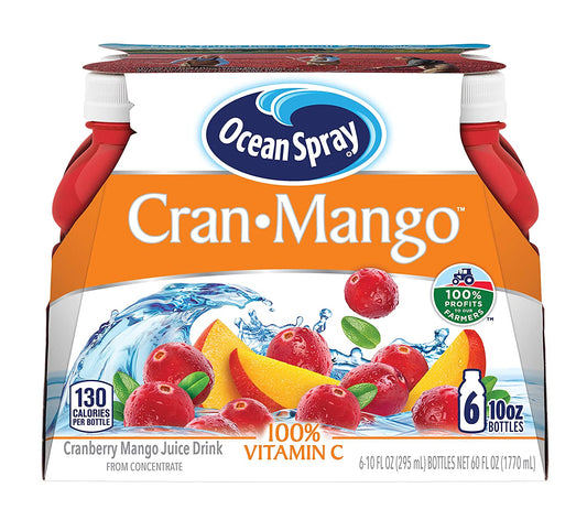 Ocean Spray Cran-Mango Juice Drink, 10 Ounce Bottle (Pack of 6)