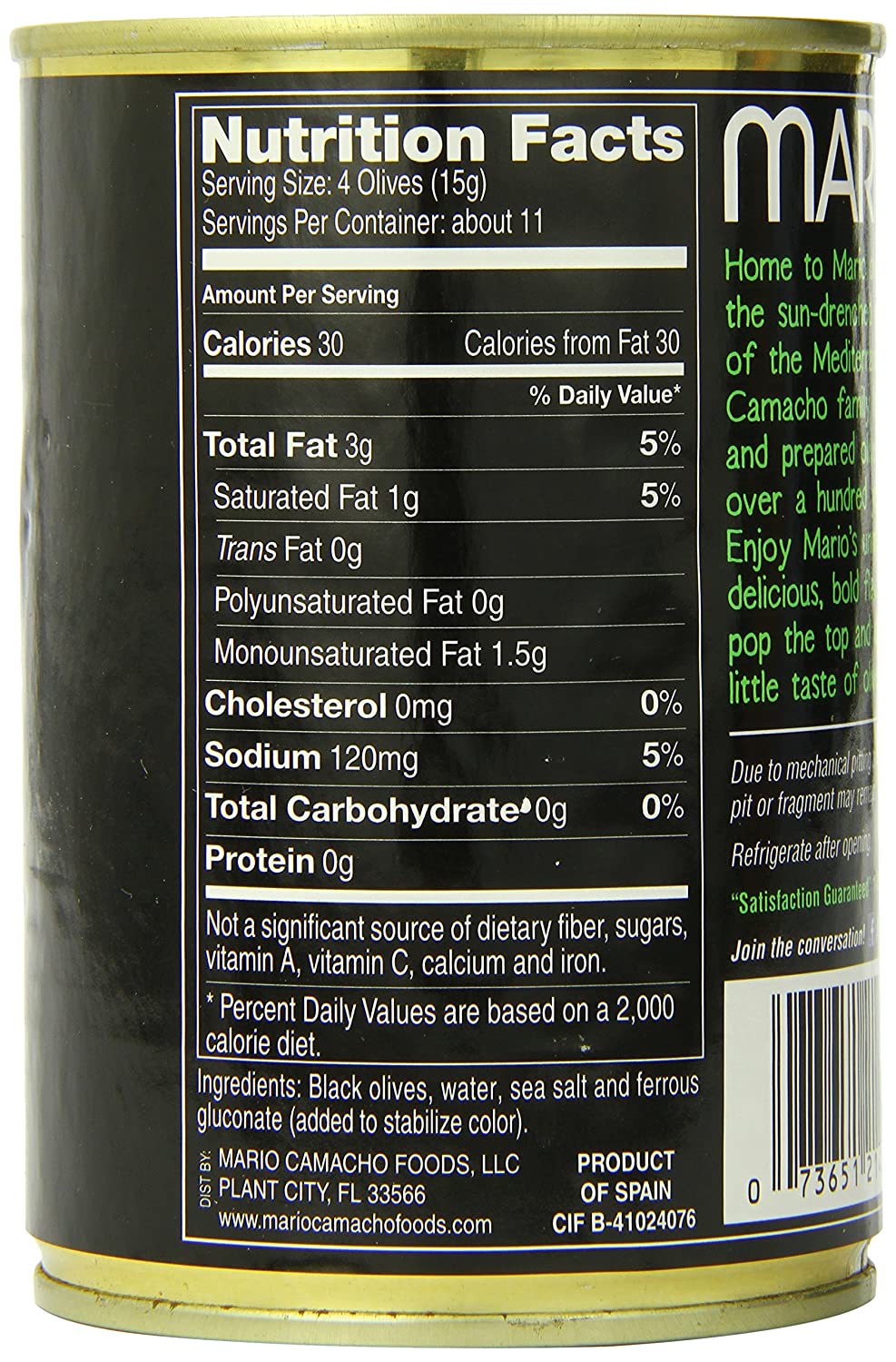 Mario Olive-Large Ripe, 6 Ounce (Pack of 12)