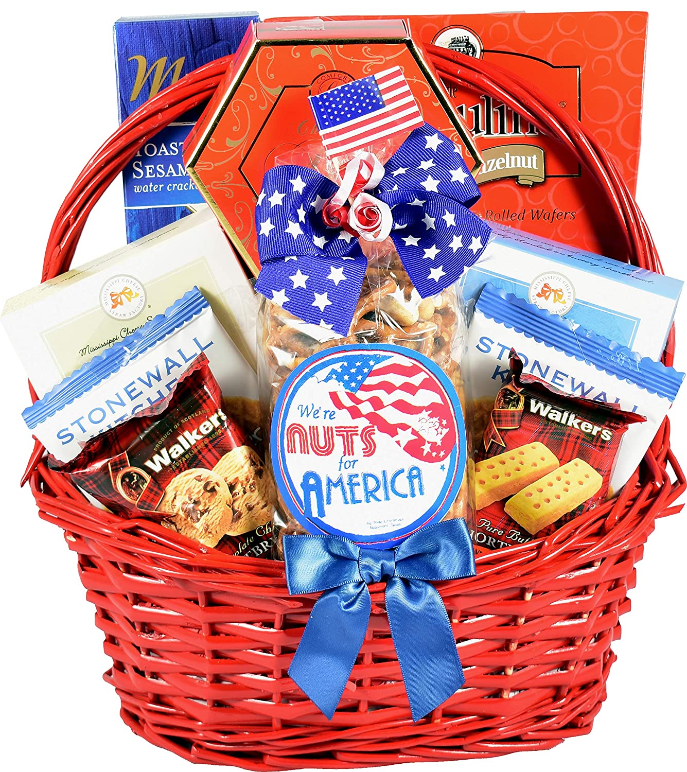 Gift Basket Village The All American Gift Basket Patriotic Gift Basket with Gourmet Snacks to Celebrate and Honor Our Great Nation
