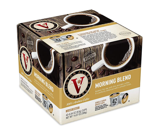 Victor Allen's Coffee K Cups, Morning Blend Single Light Roast Coffee, 42 Count, Keurig 2.0 Brewer Compatible