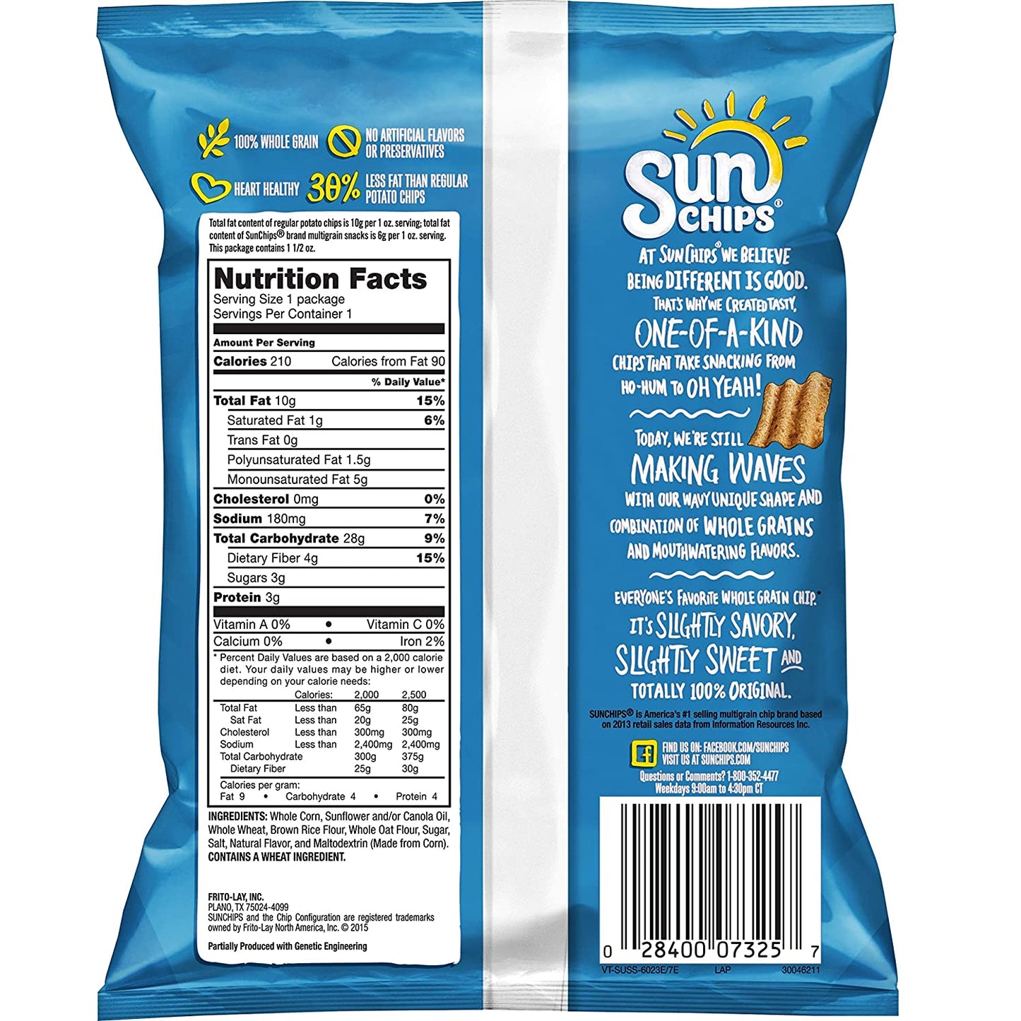 SunChips Original Multigrain Snacks, 1.5 Ounce (Pack of 64)